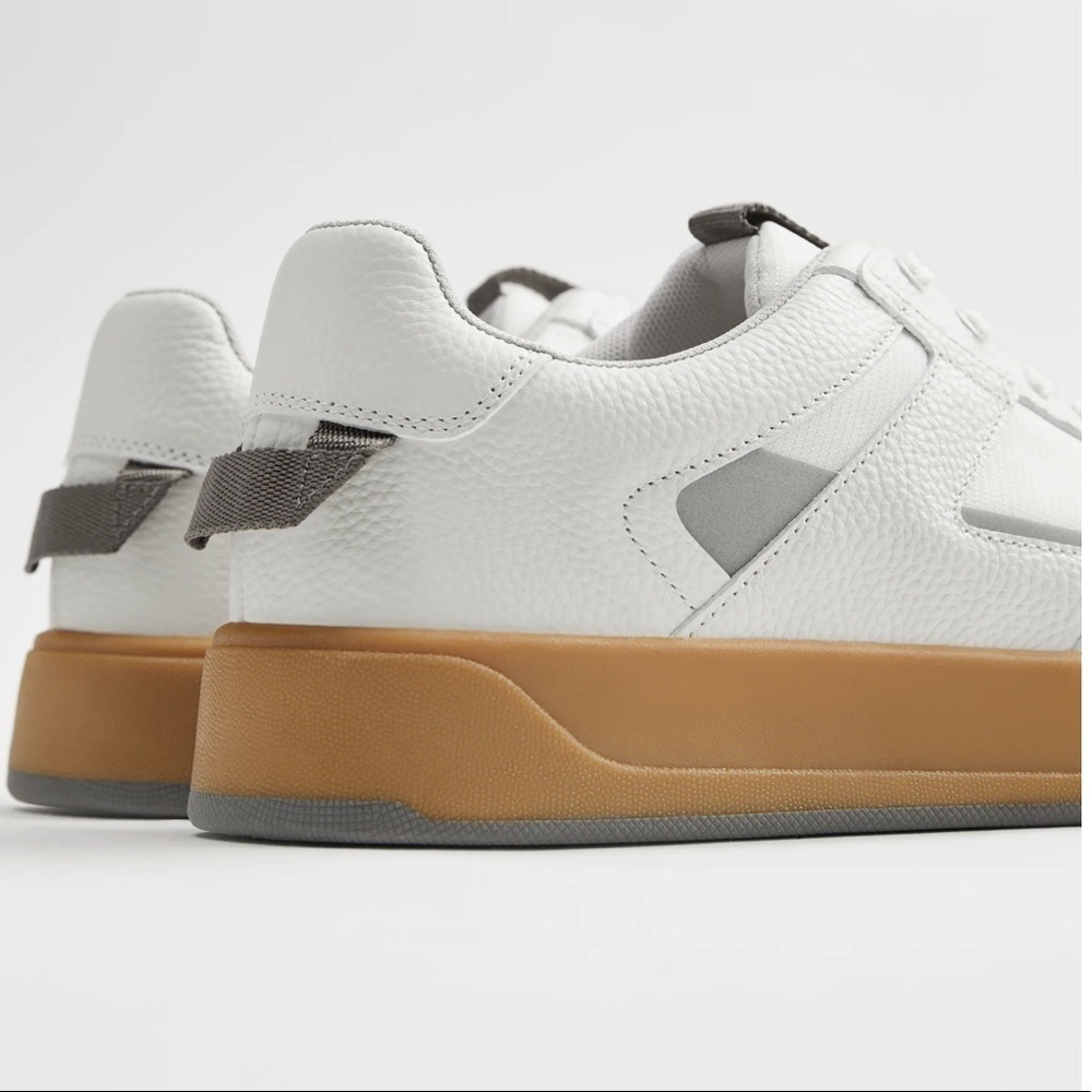 ZARA COMBINATION LEATHER SNEAKERS SZ 7 - Picture 4 of 8